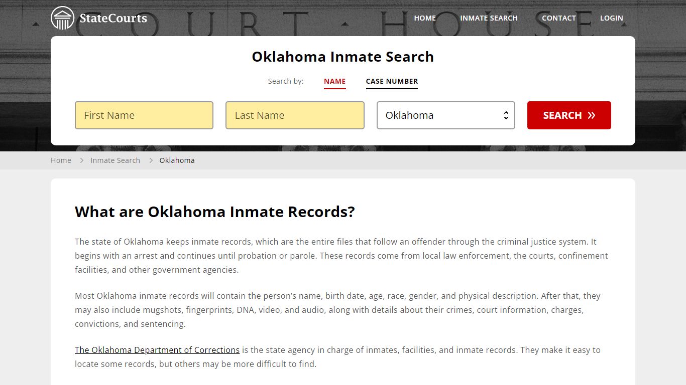 Oklahoma Inmate Search, Prison and Jail Information - State Courts